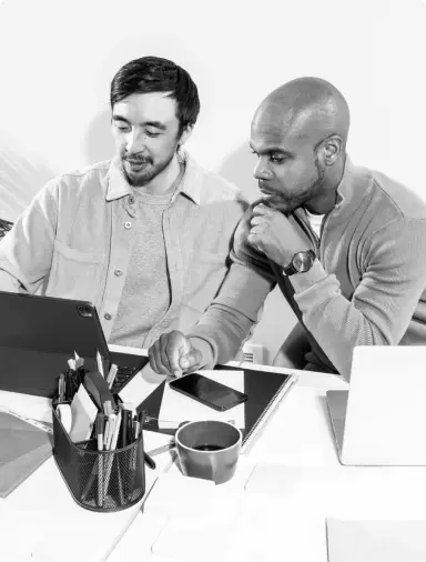 Two men at the computer
